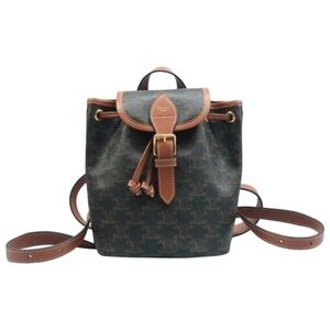 100% Authentic CELINE Black Canvas Backpack 2041-07524
